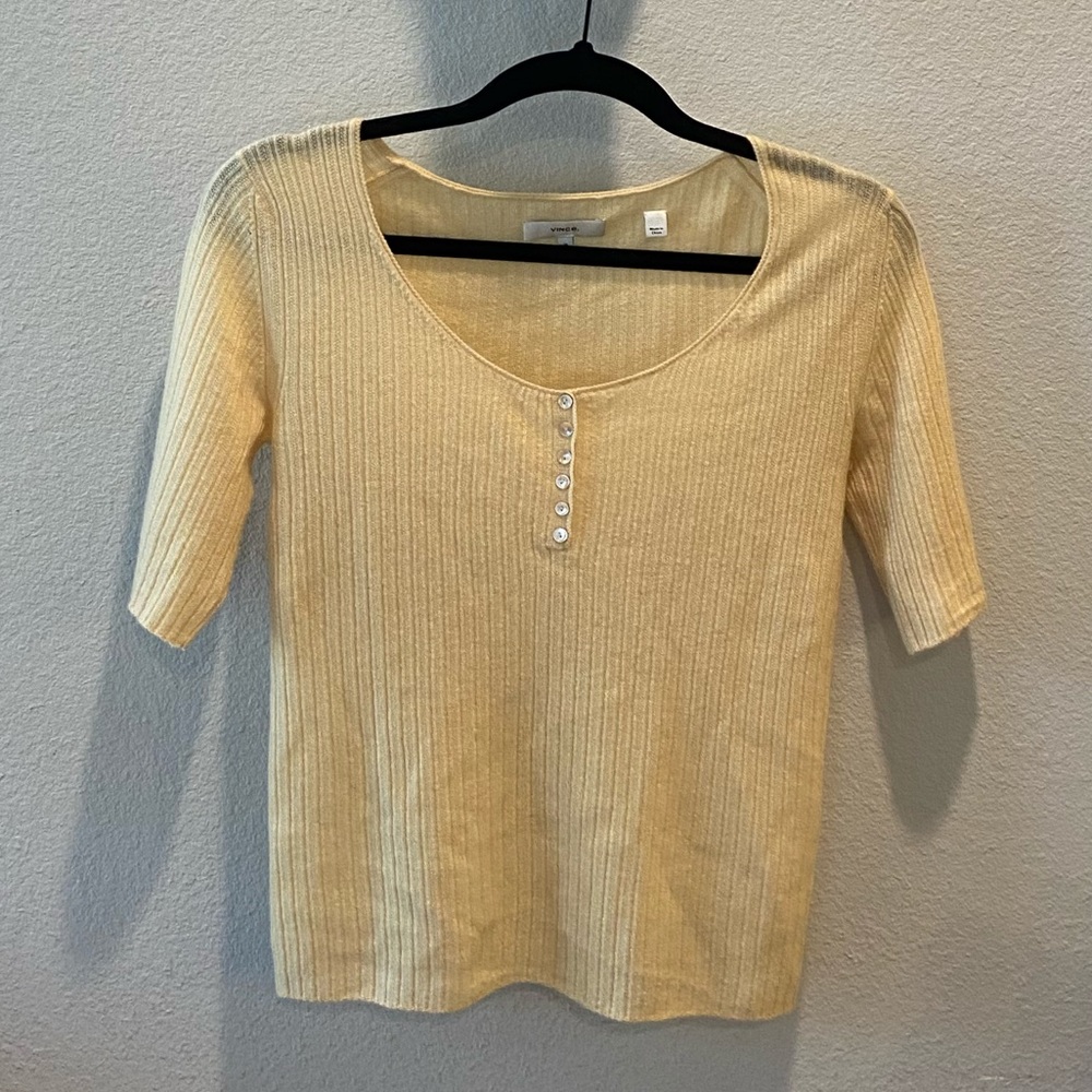 Vince pale yellow sweater blouse